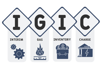 igic - interim gas inventory charge acronym. business concept background. vector illustration concept with keywords and icons. lettering illustration with icons for web banner, flyer, landing pag