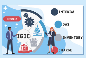 igic   -  interim gas inventory charge acronym. business concept background. vector illustration concept with keywords and icons. lettering illustration with icons for web banner, flyer, landing pag