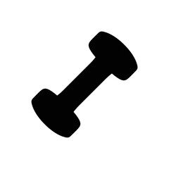 Dumbbell Silhouette. Black and White Icon Design Elements on Isolated White Background