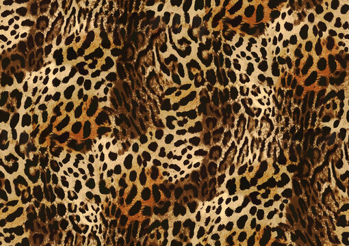 Animal skin decorative texture, leopard leather seamless skin