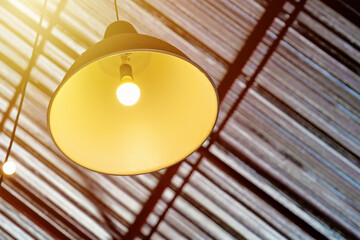 lamp hanging on the wire.incandescent lamp.lamp background.