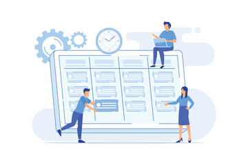Task management Project manager tool, business software, productivity online platform, task management application, progress tracking flat design modern illustration