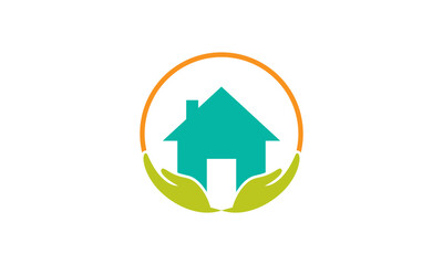 home care logo design template. home vector icon	
