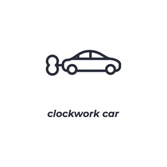 clockwork car line icon. linear style sign for mobile concept and web design. Outline vector icon. Symbol, logo illustration. Vector graphics
