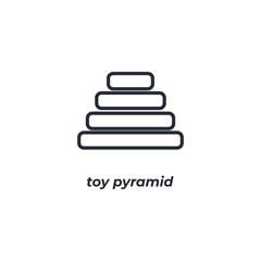 toy pyramid line icon. linear style sign for mobile concept and web design. Outline vector icon. Symbol, logo illustration. Vector graphics