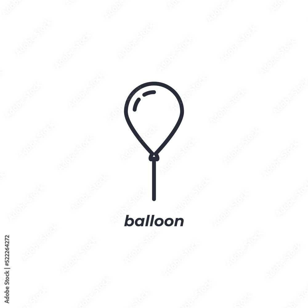 Poster balloon line icon. linear style sign for mobile concept and web design. outline vector icon. symbol,