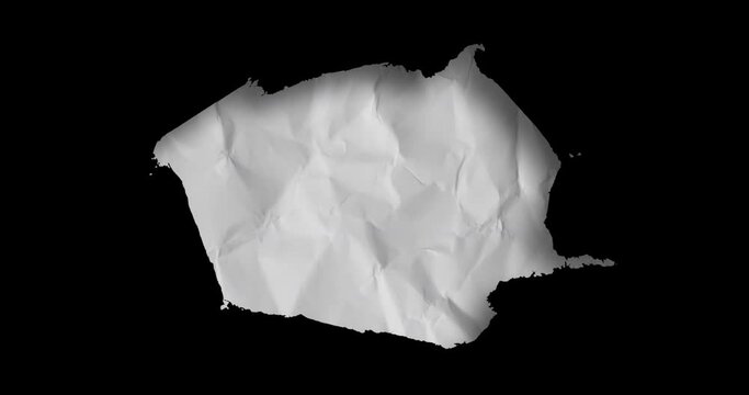 Animation of torn black paper over moving white textured paper background