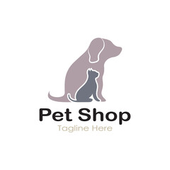 pet shop logo design icon illustration template vector with modern concept