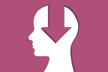 Human health decrease. A person's condition getting worse. Deterioration of health conceptual symbol. Vector.