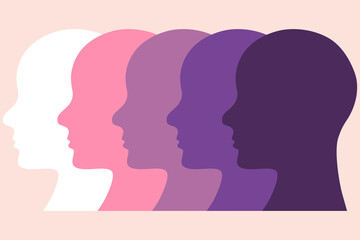 People of different races. Abstract illustration representing equality among diferent ethnicities and kinds of people.