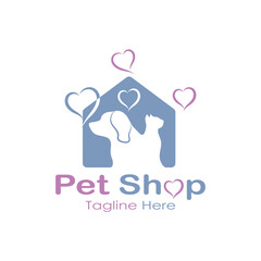 pet shop logo design icon illustration template vector with modern concept