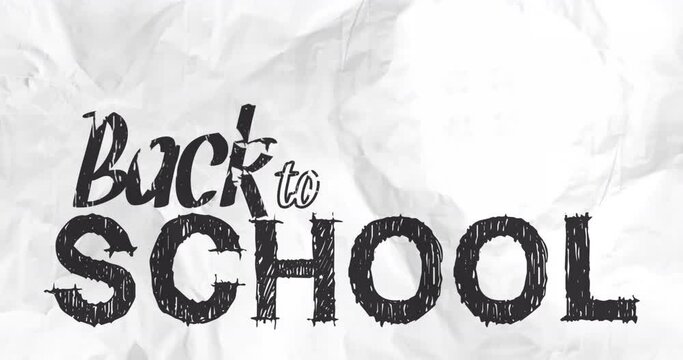 Animation of back to school text over shapes