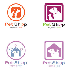 pet shop logo design icon illustration template vector with modern concept