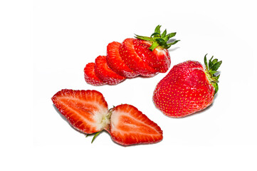 ripe red strawberries. Bright, juicy summer. gifts of nature. Berries and fruits, food, healthy food, vitamins. Background, postc