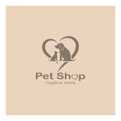 pet shop logo design icon illustration template vector with modern concept
