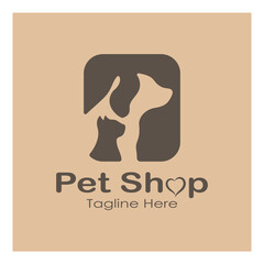 pet shop logo design icon illustration template vector with modern concept