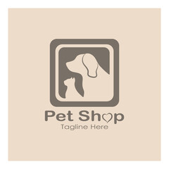 pet shop logo design icon illustration template vector with modern concept
