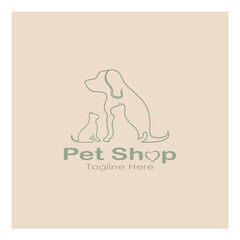 pet shop logo design icon illustration template vector with modern concept