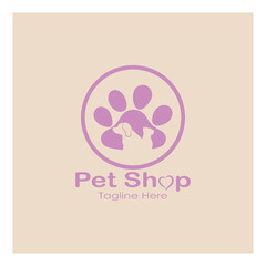 pet shop logo design icon illustration template vector with modern concept