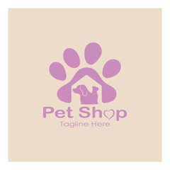 pet shop logo design icon illustration template vector with modern concept