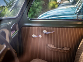  interior of the old-timer car