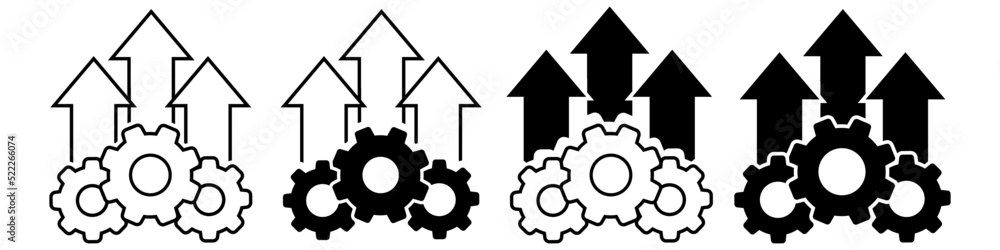 Poster operations icon vector set. workflow illustration sign collection. work flow symbol. automate logo.