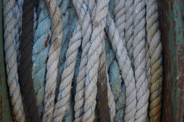 rope on a wooden board