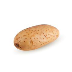 Raw potatoes isolated on white background.