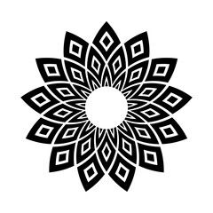 Abstract Geometric Radial Floral Pattern. Decorative Design Element.