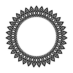 Abstract Geometric Circle Pattern for Decorative Round Frame.