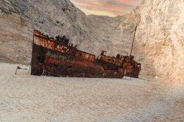 Ship wreck in Zakynthos Island Greece