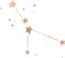 golden star png isolated elements decoration