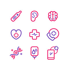 Medical Icon Pack. Colored Line Icon