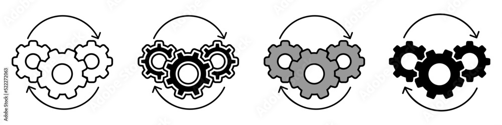 Poster operations icon vector set. workflow illustration sign collection. work flow symbol. automate logo.