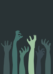 Zombie hands halloween theme