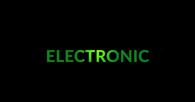 Animation of electronic text on black background