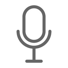 Isolated outline microphone icon. Vector stock.