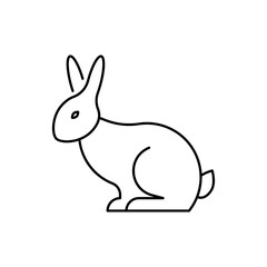 Rabbit farm animal linear icon. Editable stroke