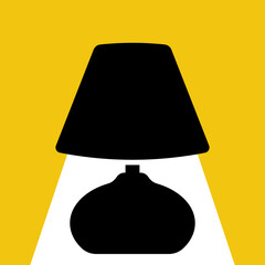 Table office lamp icon. Desktop electric flat Vector illustration.