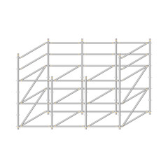 scaffolding, white background, used in construction areas.