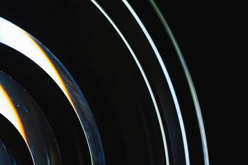 Light lines of round Fresnel lens, abstract photo