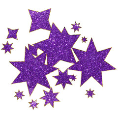 Purple Glitter Stars