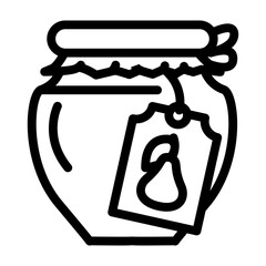 pear jam line icon vector. pear jam sign. isolated contour symbol black illustration