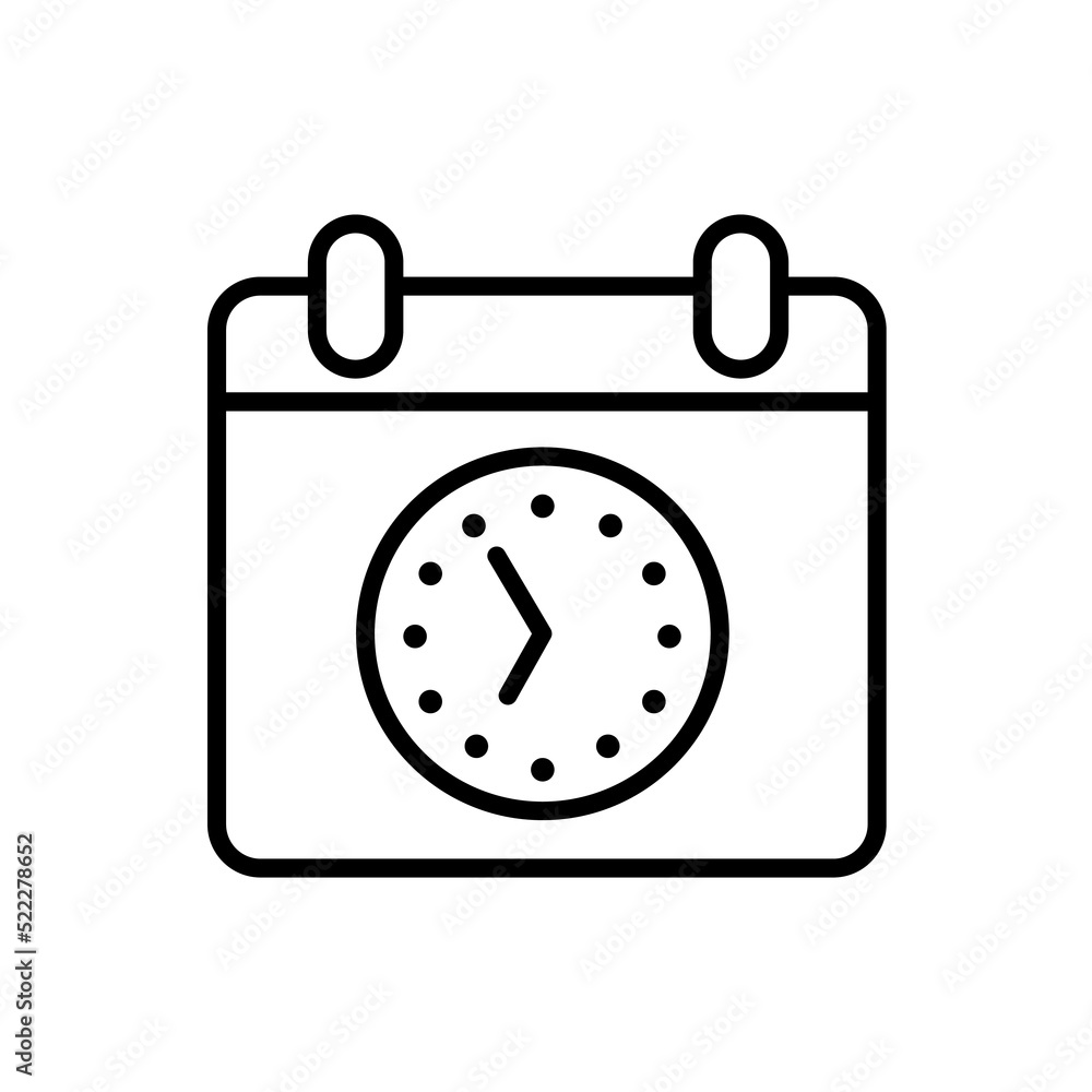Poster flat design calendar icon add clock mark