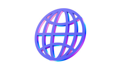 world globus 3d transparent digital icon