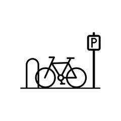 Bicycle Parking Icon. Sign Flat Cycle Symbol Vector Silhouette