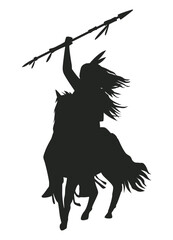 native warrior attack silhouette