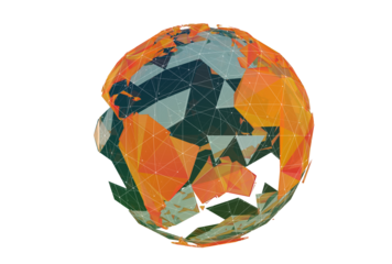 world globus 3d transparent digital