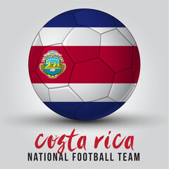 Soccer ball vector with Costa Rica Flag concept.