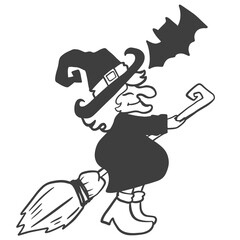 Cartoon Decoration, Halloween, Fun, Ghost, Witch, Illustration, Vector